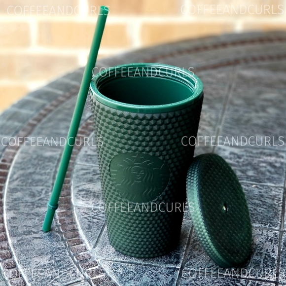 Starbucks Soft Touch Green Bling Studded Cold Cup Tumbler Grande NWT - Picture 6 of 10